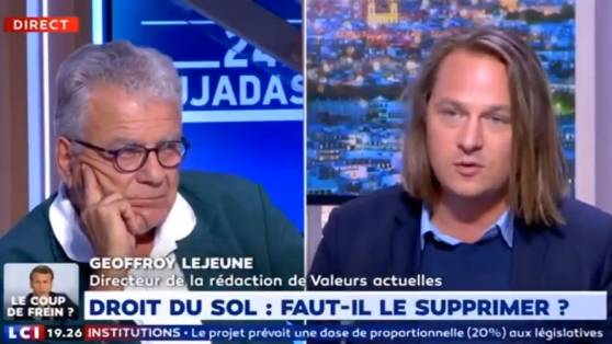 Geoffroy Lejeune (Valeurs actuelles) : « Je ne veux pas que chaque année l’équivalent de la ville de Bordeaux rentre sur le territoire français. Ce n’est plus tenable ! » (Vidéo)