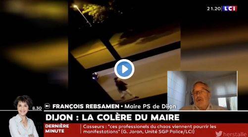 François Rebsamen, le maire de Dijon, affirme qu’il n’a «pas vu d’armes» dans sa ville malgré toutes les vidéos diffusées sur la toile (Vidéo)