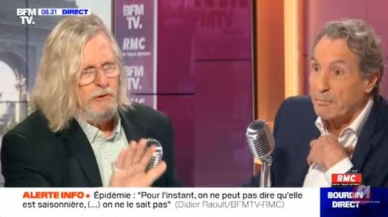 Clash entre le Pr Raoult et Jean-Jacques Bourdin sur RMC: "Vous avez déjà soigné ou sauvé quelqu'un dans votre vie? alors calmez-vous, ne m'expliquez pas la médecine ni comment soigner les gens" (Vidéo)