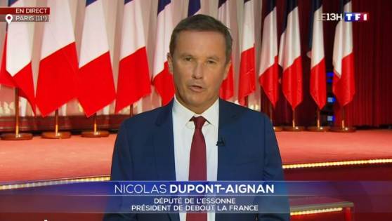Nicolas Dupont-Aignan (DLF) annonce sa candidature à la présidentielle de 2022