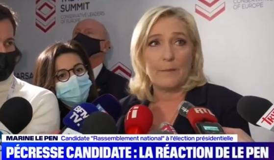 Marine Le Pen (RN) : "Valérie Pécresse est peut-être la plus macroniste" des candidats au Congrès des Républicains"